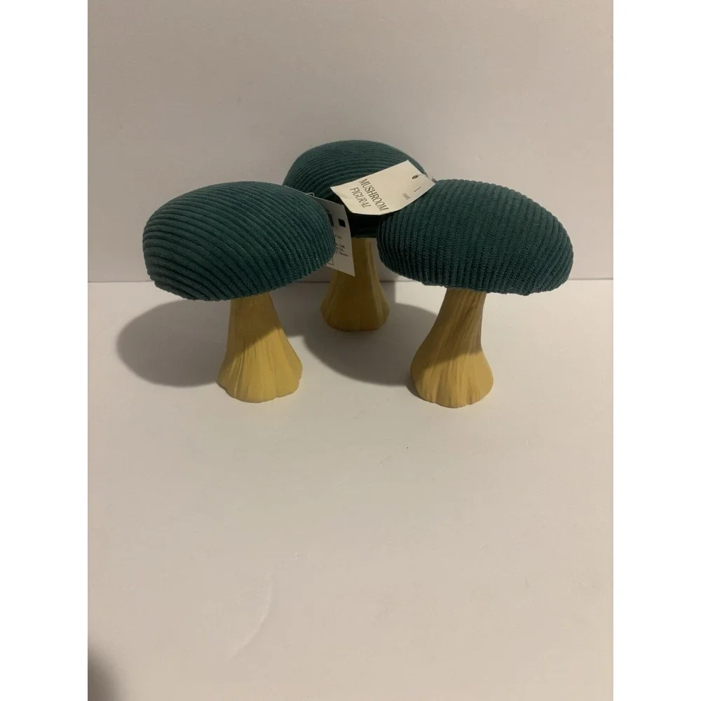 Target Mushroom Set Fall Fabric 3 Hunter Green Harvest Decor Autumn‎